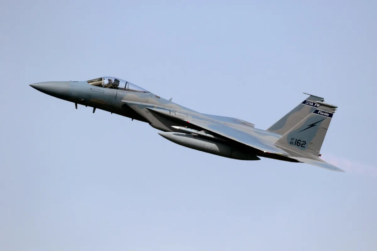 F-15 Eagle fighter jet in flight