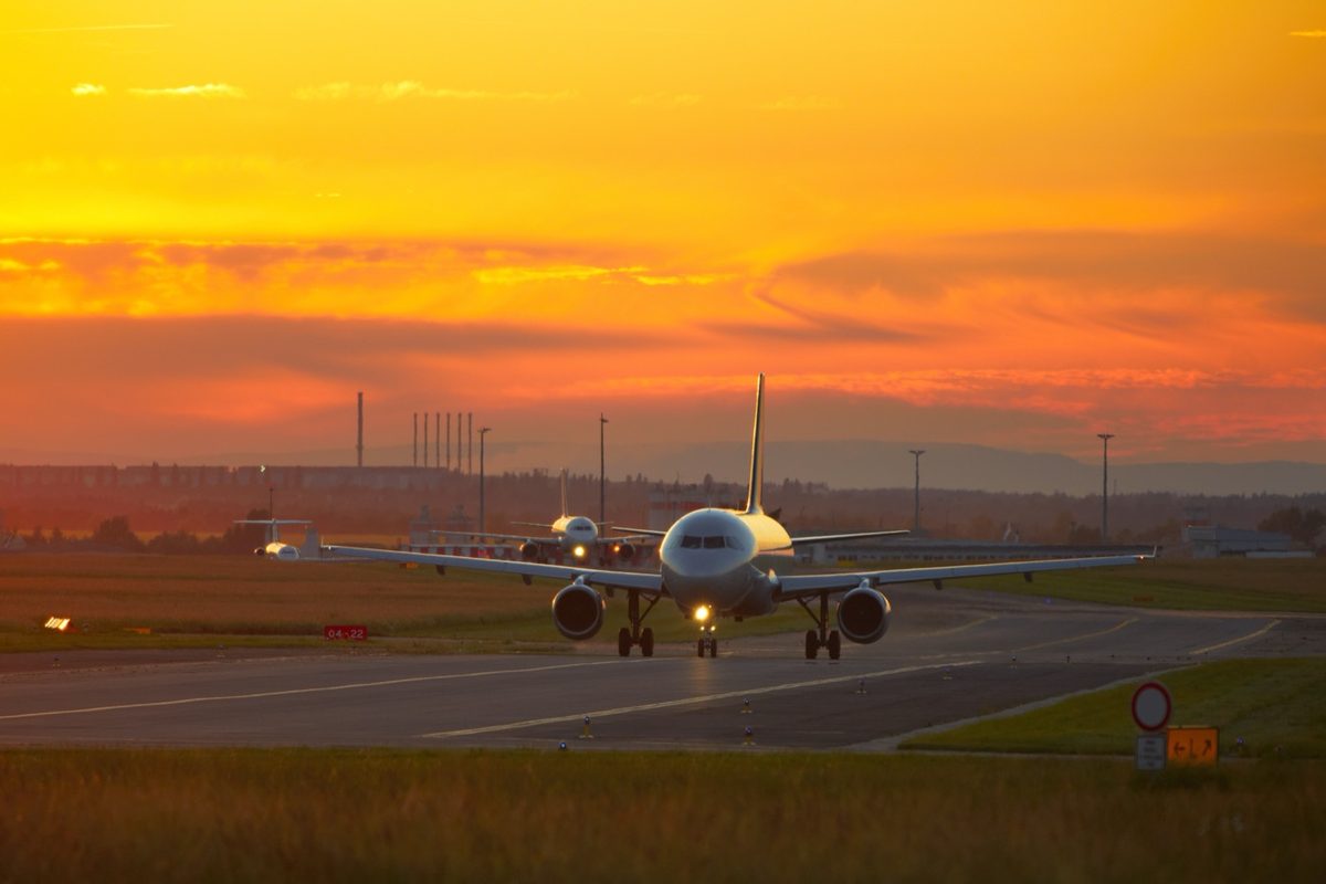 Airliner on a runway at sunset, illustrating the FAA authorization for the Airbus A-320 type rating